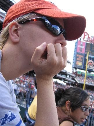 Jules contemplates the game.
