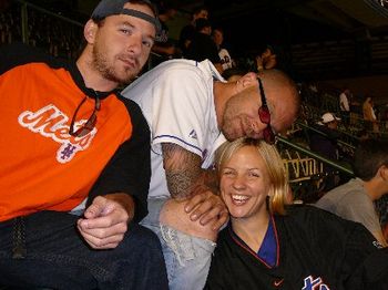 Chris, Sculls and Jules at the game.
