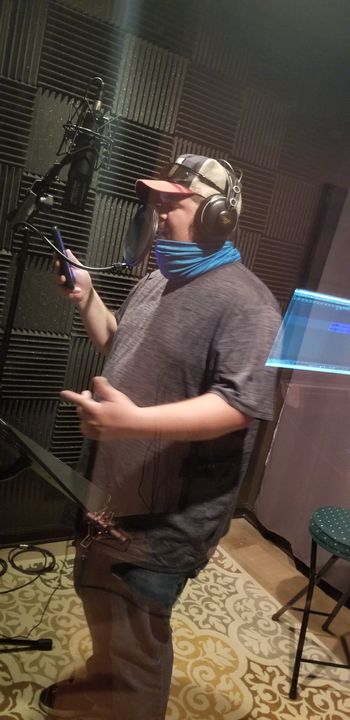 Kaleb Spann tracking rap vocals
