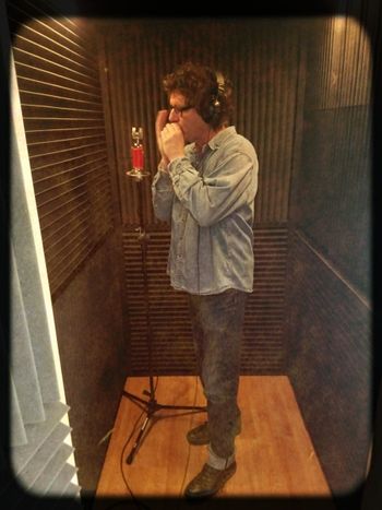 Andrew Henderson laying down a harmonica track!
