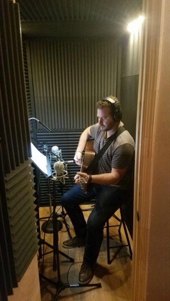 Garrett Baker tracking guitar.
