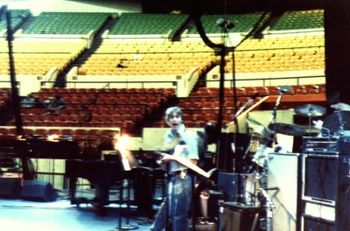 Tuning up before the show - Madison Square Garden, mid 80's with the Five Satins playing Richard Nad
