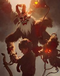 "Krampus and Child" - 16x20 print