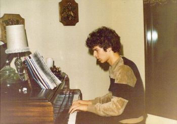 Rich at piano 1977 Rich at the piano in Longview, WA Christmas Day 1977. Photo by Ellen Wicklund.
