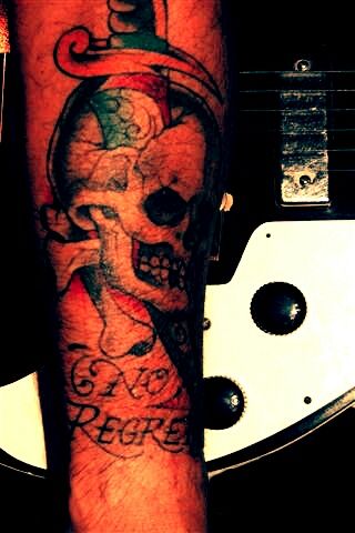 No Regrets Tat and Guitar
