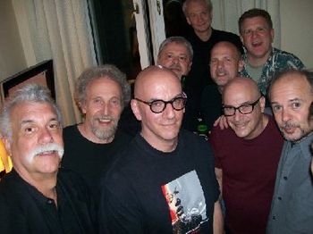 Sweden-2007: The entire Liza band attempted to cram into one of the smallest hotel rooms in captivity. Here's the result, courtesy of Bill Hayes. I'm front & center & that's the late, great Gerry Niewood to my left.
