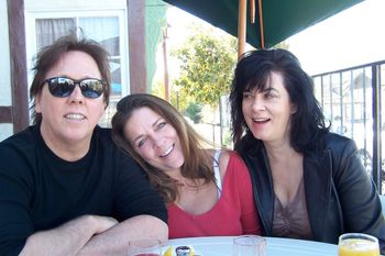 John McFee, Carlene, and John's wife Marcy during recording of the Stronger album.
