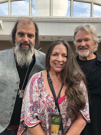 Steve Earle, CC, and KK. 1st day of Outlaw Country Cruise:-)
