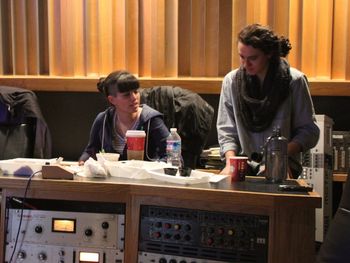 looking over notes... in Studio A at Cue Recording

