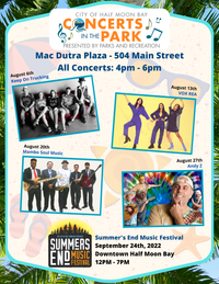 8/20- HalfMoon Bay Concert In The Park @ 4PM