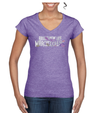 LADIES V-NECK T-SHIRT in Heather Radiant Orchid (Purple)