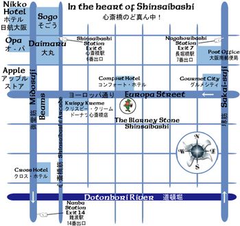 The Blarney Stone, map Shinsaibashi
