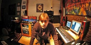 John Angier in his old studio, East Village NYC. John records and composes music for various artists, films(including many Japanese anime that come to US.) Also for Dreams Come True a famous JPOP band
