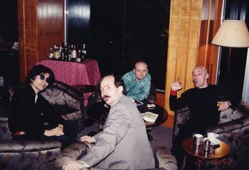 Pagans in the bar before show, Kobe club 2001
