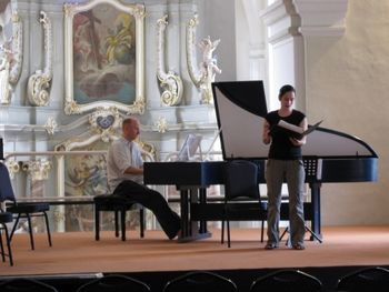 Gabrielle and James Johnstone rehearse in Mosel.
