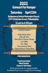 Concert For Hunger @ Bridesburg UMC, Philadelphia, PA