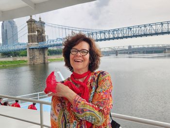 Roebling Bridge at Cincinnati, Ohio River
