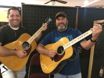 Tim and Rick B with Opry Anniversary Guitars--Hazzard Co. Studio 2020
