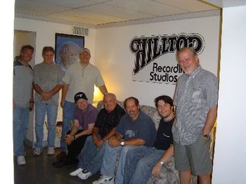 Lynn with The Reno Tradition. Nashville Session Aug. 15-16,'08. (L/R) Mike Scott, Banjo; Steve Chandler, Engineer; Jackie Miller, Fiddle & Guitar; Ronnie Reno, Guitar & Harmony; Lynn, Vocals; Kim Gard
