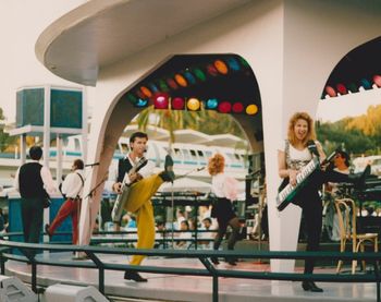 Voyager Laurie Z.® on Tomorrowland stage with Voyager at Disneyland
