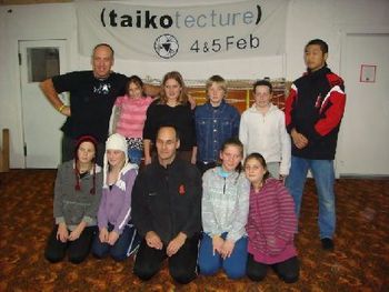 Taiko group in Tasmania after workshop
