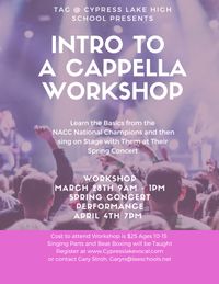 Intro to A Cappella Workshop - EVENT CANCELLED!