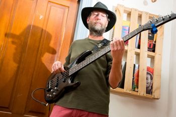 Playing bass with Hardwood Heart at a live taping in Missoula. Probably 2014.
