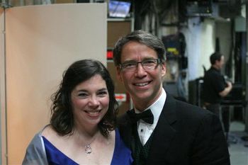 Lots of happy smiles after a great performance! (with HSO guest conductor Jerry Steichen) (photo by Patrick Freeman)
