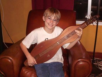 Austin checking out my Dulcimer
