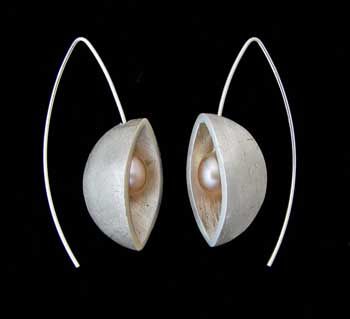 Peek-a-Boo Pearl Earrings - Half Drilled Pearls - SOLD
