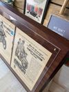 1952 Harley Davidson Double Magazine Ads on Walnut Mounting