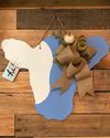Welcome Farmhouse Blue Cow Head Silhouette Door Wreath Sign Rustic Wooden Calf Front Door Hanger Floral Burlap Bow 18 Inches