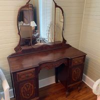 Antique Oak Vanity with Mirror