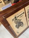 1952 Harley Davidson Double Magazine Ads on Walnut Mounting