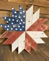 Patriotic Flag Mosaic Reclaimed Wood Red White and Blue