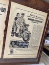 1952 Harley Davidson Double Magazine Ads on Walnut Mounting