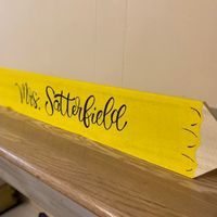 Personalized Teacher Pencil Sign Small