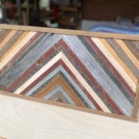 Handmade Barnwood Mosaic Frame Angled 24