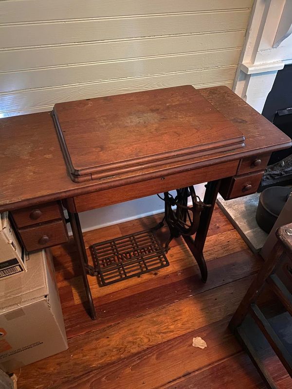 SOLD - 1938 Antique Singer Sewing Machine Table