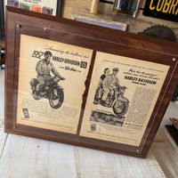 1952 Harley Davidson Double Magazine Ads on Walnut Mounting