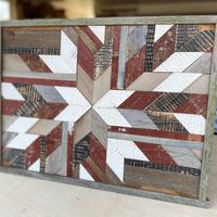 Handmade Barnwood Mosaic Frame 24