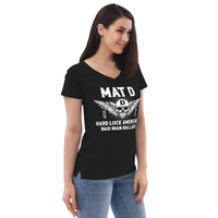 Mat D  T Shirt Skull & Wings 2022 Ladies V Neck  