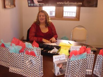 Selling CDs at the Aquarius Club Fundraiser. I provided the music for the lunch.
