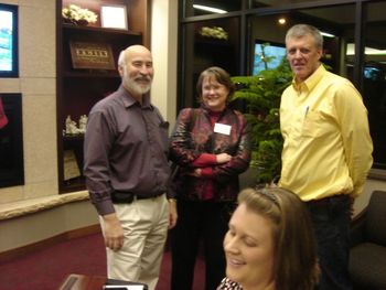 Laurie Ness, the mayor of Pipestone, at a party put on by First State Bank
