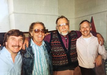 At a Sedalia Center concert: Greg, Eddy Adcock, Dr. Bill McCabe, Robbie Dumitt
