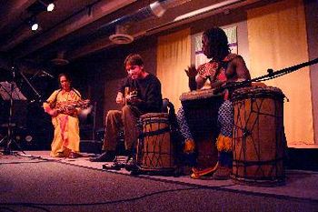 Fara Tolno, Ross Martin and Sandra at the World Music Benefit Concert
