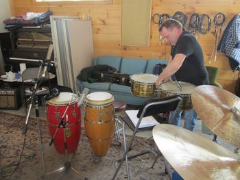Rene Fortier Rene Setting Up Timbales & Congas
