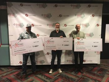 Don Gibson Theater Song Contest, April 7, 2018, Daniel Jeffers (2nd place), Joshua West (1st place), Steve Simpson (3rd place)
