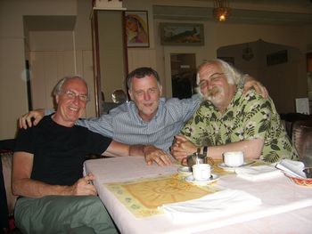 With two of Europe's greatest jazz musicians the drummer Eric Ineke (left) and the saxophonist John
