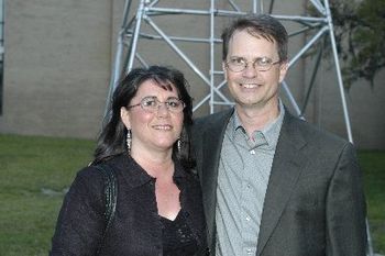 Anita with Chuck Owen, April 2005, Inaugural Gala Celebration of the Masterworks Series at The Center for Jazz Composition, USF Tampa, FL, where Anita's arrangement "Don't Explain" and "Now Baby Or Ne
